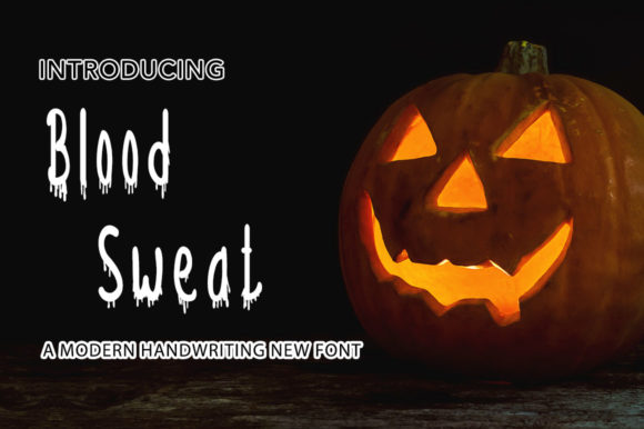 Blood Sweat: A Display Font for Handmade Halloween Designs