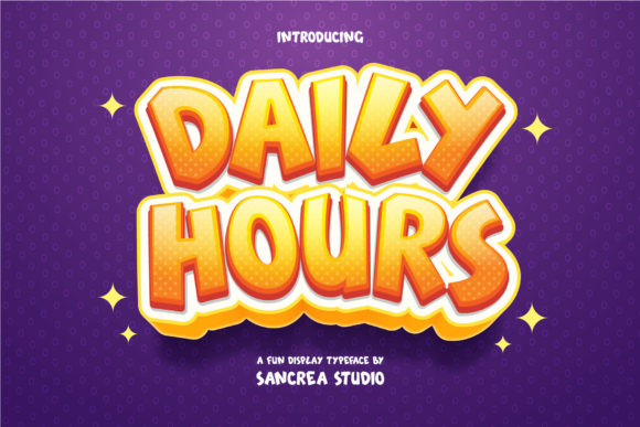 Daily Hours: A Bold Playful Display Typeface for Makers
