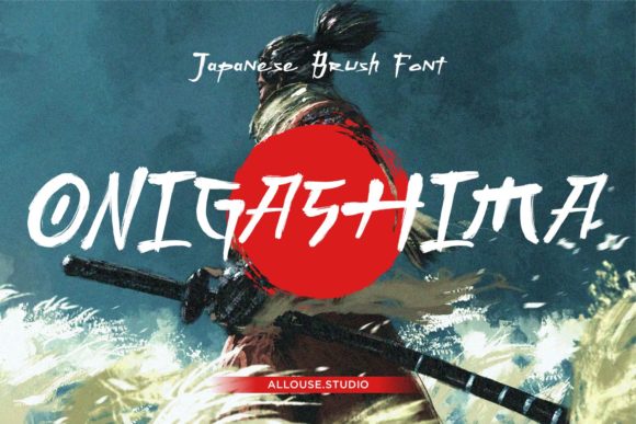 Onigashima: A Bold Brush Display Font for Creators